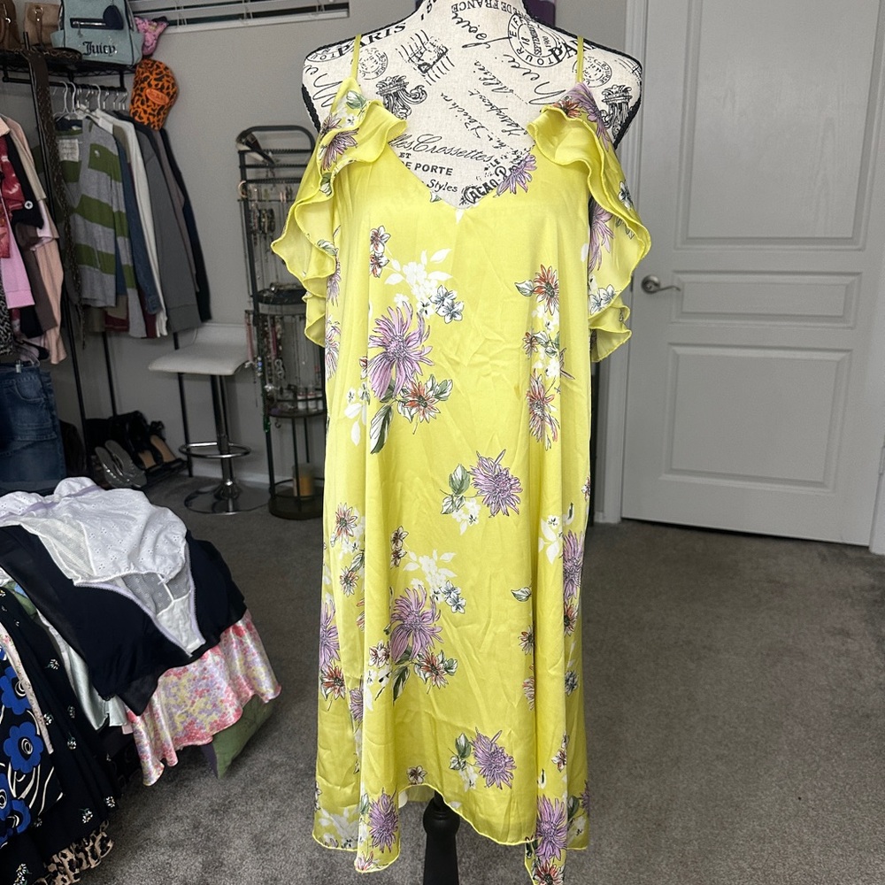 The Vanity Room Yellow silky Dress